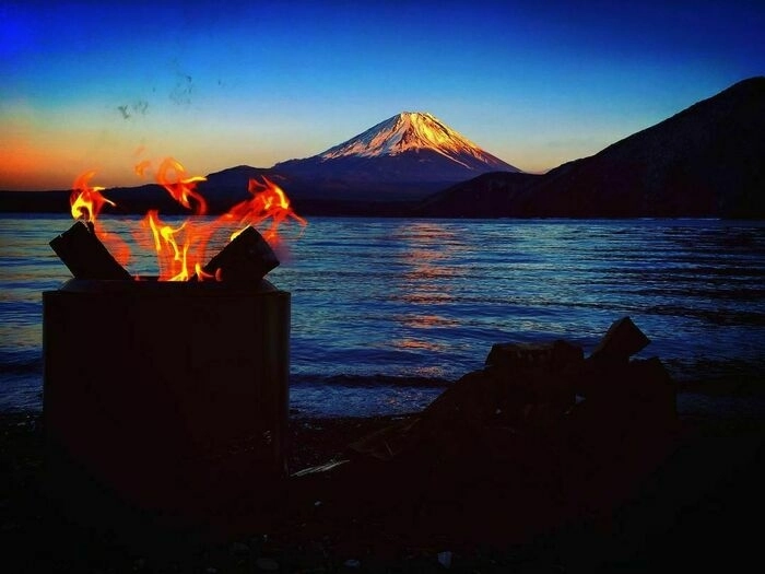 富士山をみながらキャンプ