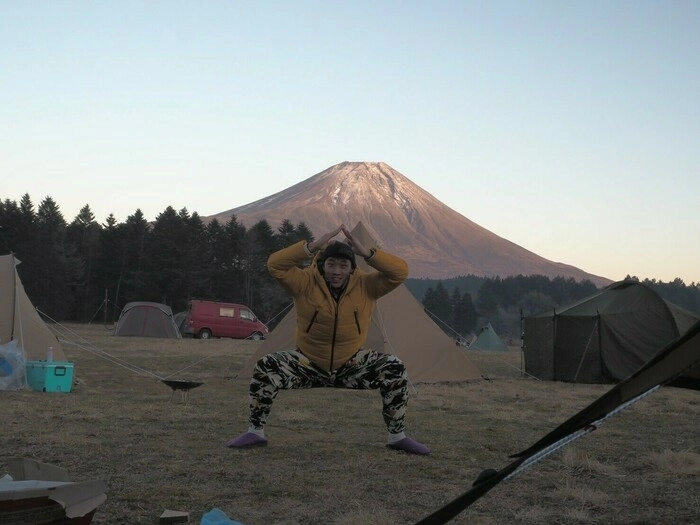 キャンプ中の張本選手