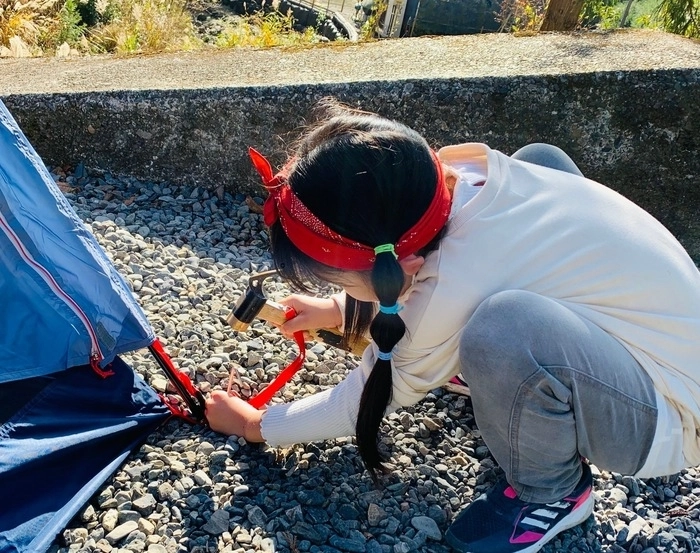 ママのみキャンプ 子どもが手伝う