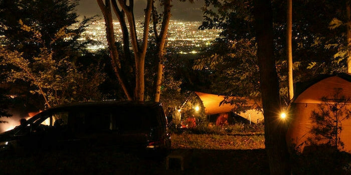黒坂オートキャンプ場から眺めた夜景