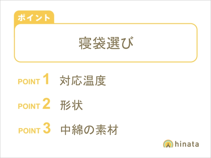 寝袋選びのポイント
