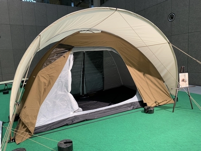 ワークマン サークルドームテンプ テント 大型 モカ ワークマン2023年春夏新商品「サークルドームテンプ 5人用テント