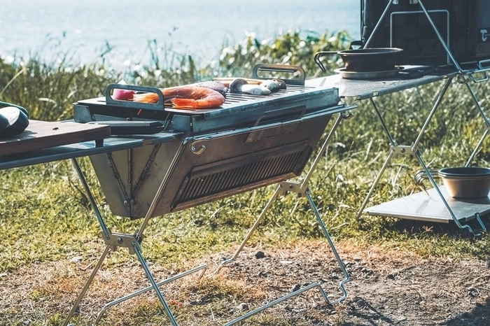 アウト ドア用品・BBQ・コンロ＆家庭用・冷蔵庫セット「引き取り限定