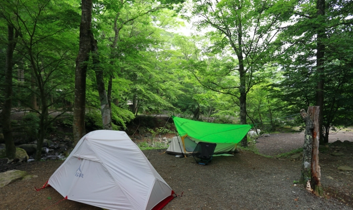 道志の森キャンプ場のソロキャンプの様子