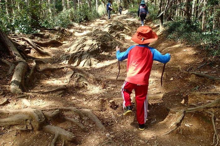 日和田山の登山を楽しむ子どもたち
