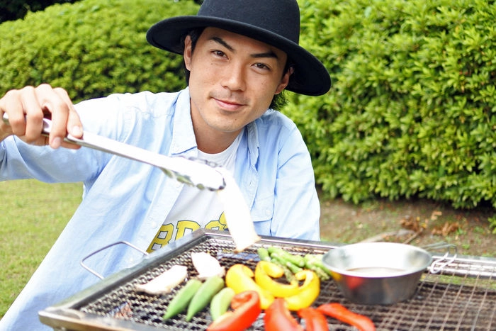 野菜を焼くたけだバーベキューさん