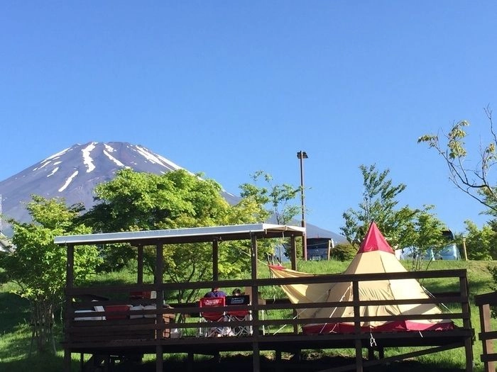 富士山が見えるキャンプ場からの景色