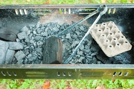 火消し壺で火が消えた炭