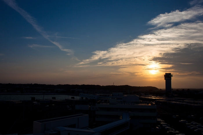大洗キャンプ場に沈む夕日