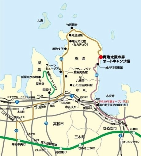 太鼓の鼻オートキャンプ場のマップ