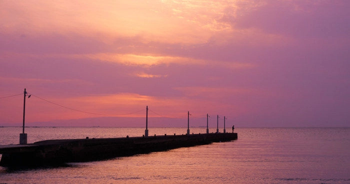 夕焼けの海