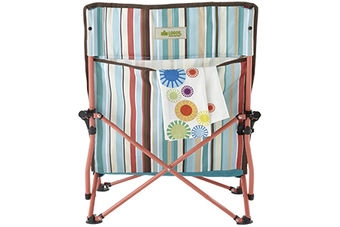 LOGOS ストライプ あぐらチェア・ポケットプラス(ブルー)の商品紹介