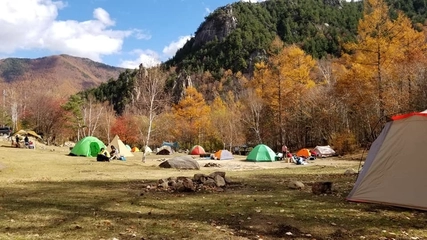 金峰渓谷の中!登山・クライミングにも人気な廻り目平キャンプ場