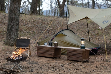 ブラックウォールナット素材のIKIKIシェルフコンテナ！使いやすさ追求の逸品は春キャンプに活躍の予感