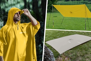 タープやシートにも！3wayで使えるキャンプ向け「ポンチョ」がリーズナブル価格で登場