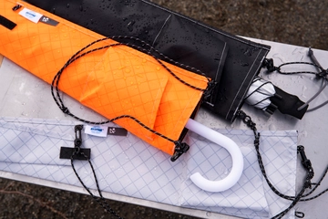 キャンプな素材が新鮮！専業ブランドとのコラボで贈る「特別な傘ケース」【hinataオリジナル】