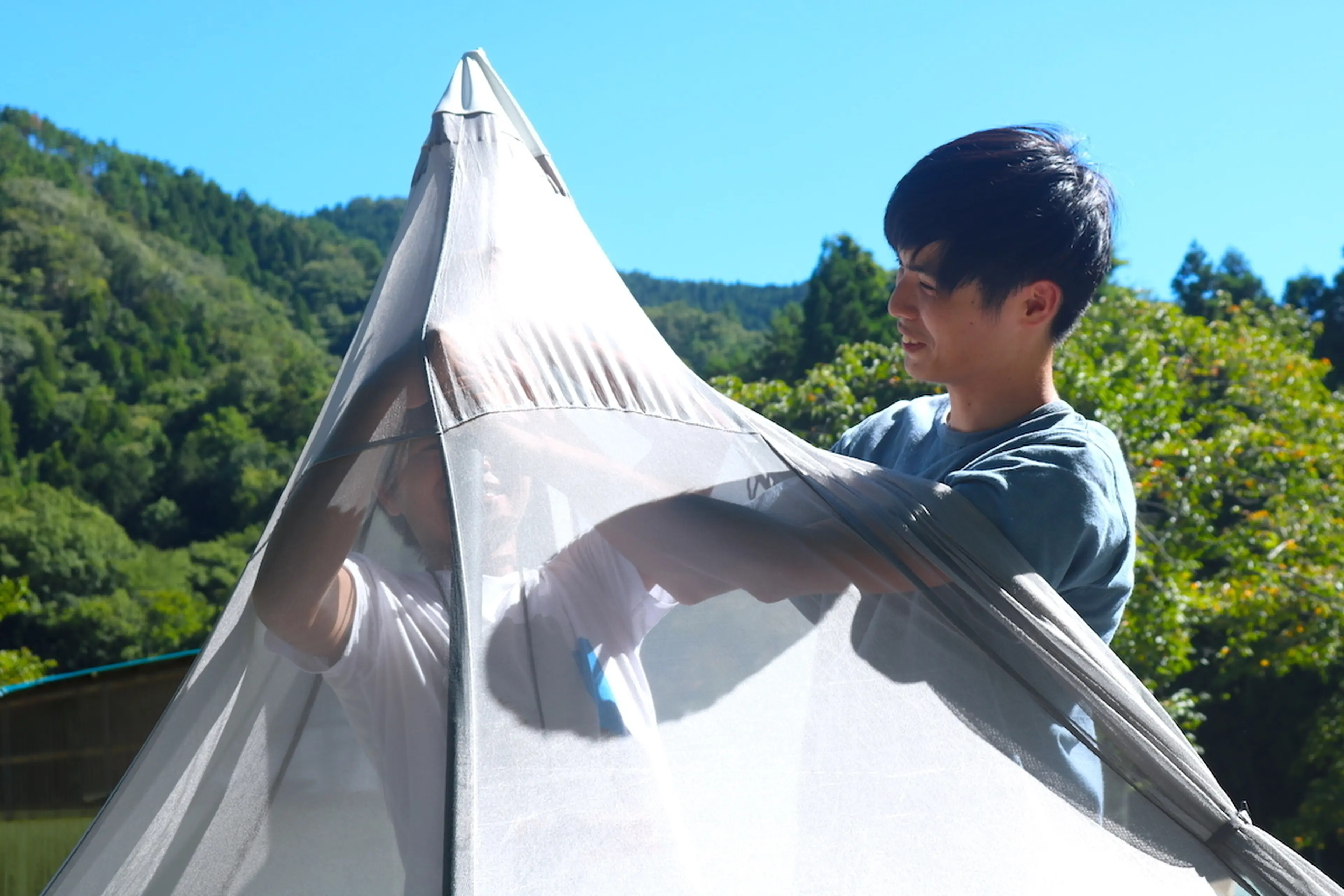 検証】テント設営改革！？ワンポールテントを『フタマタノキワミ』で