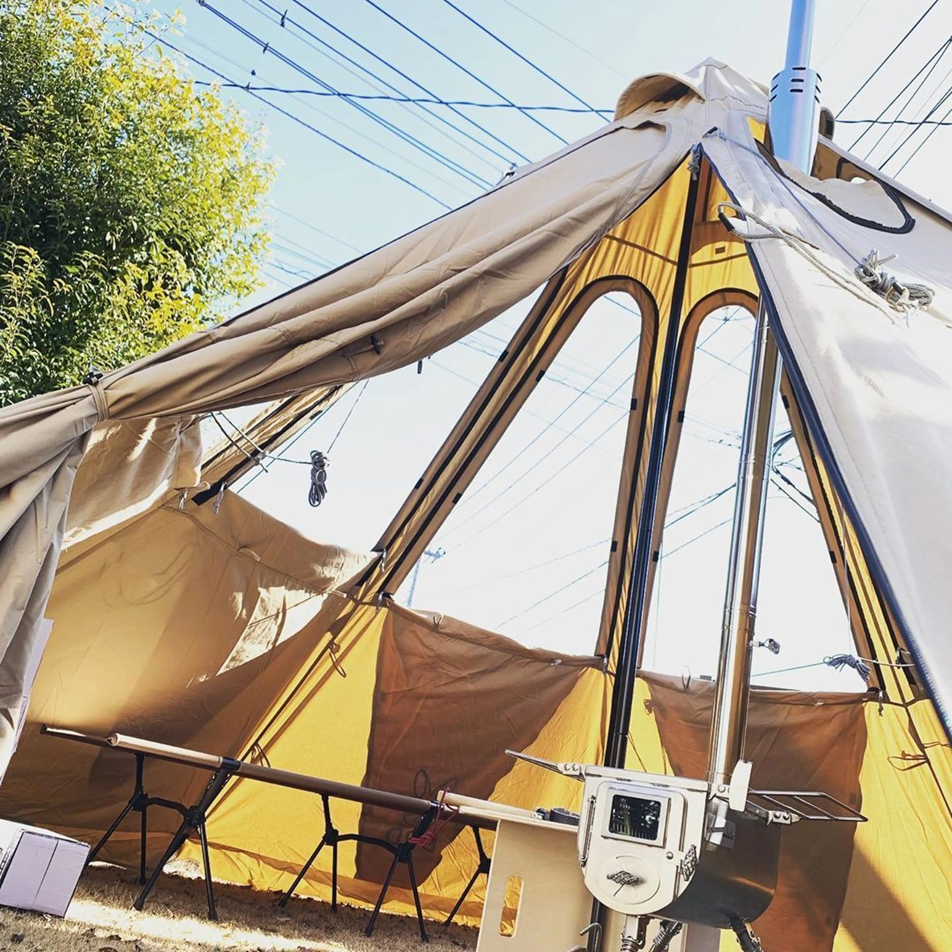 タケノコの次はレンコン！DODから幕内で焚き火ができる「レンコン