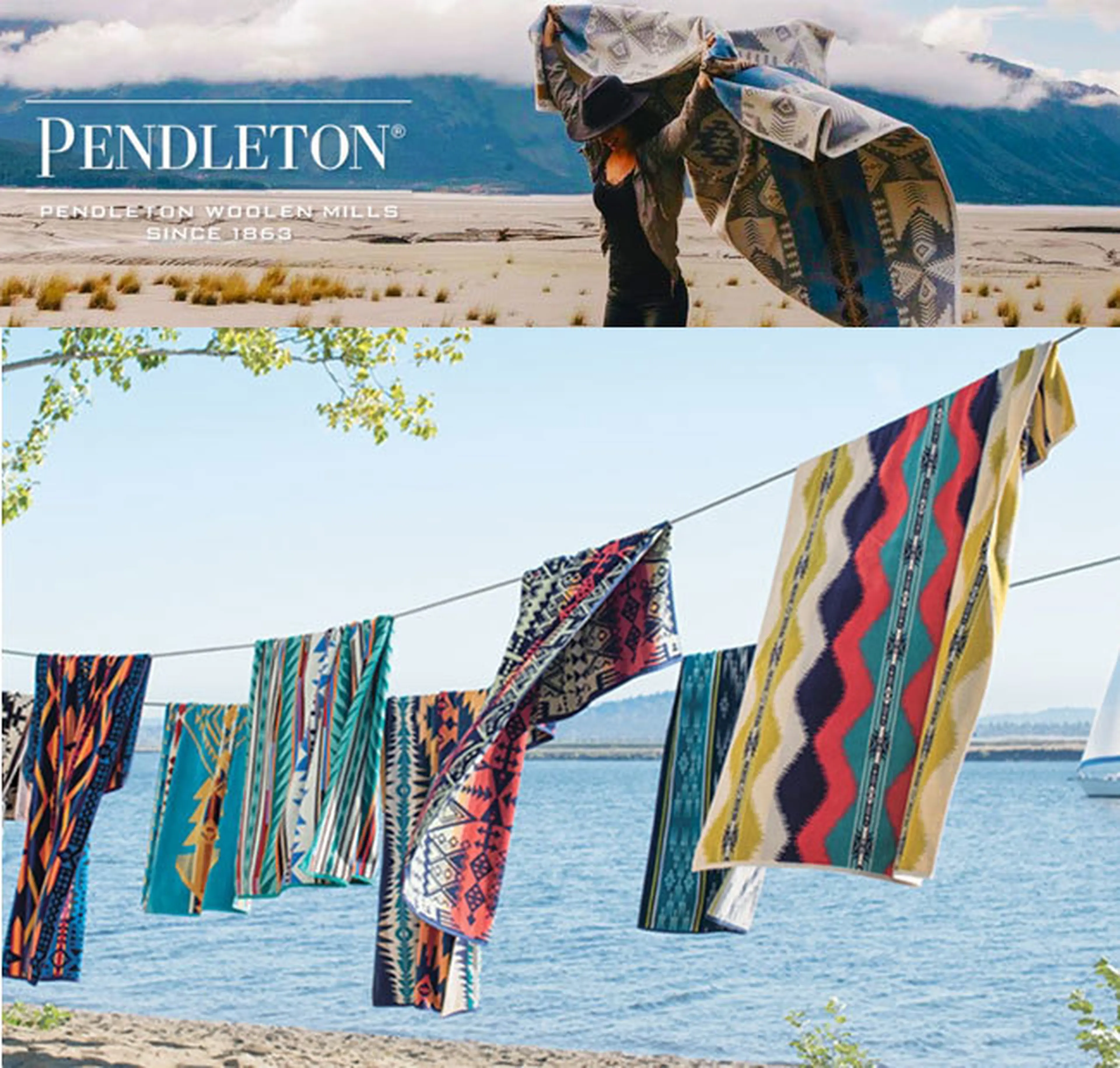 Pendleton 幾何学模様 ブランケット