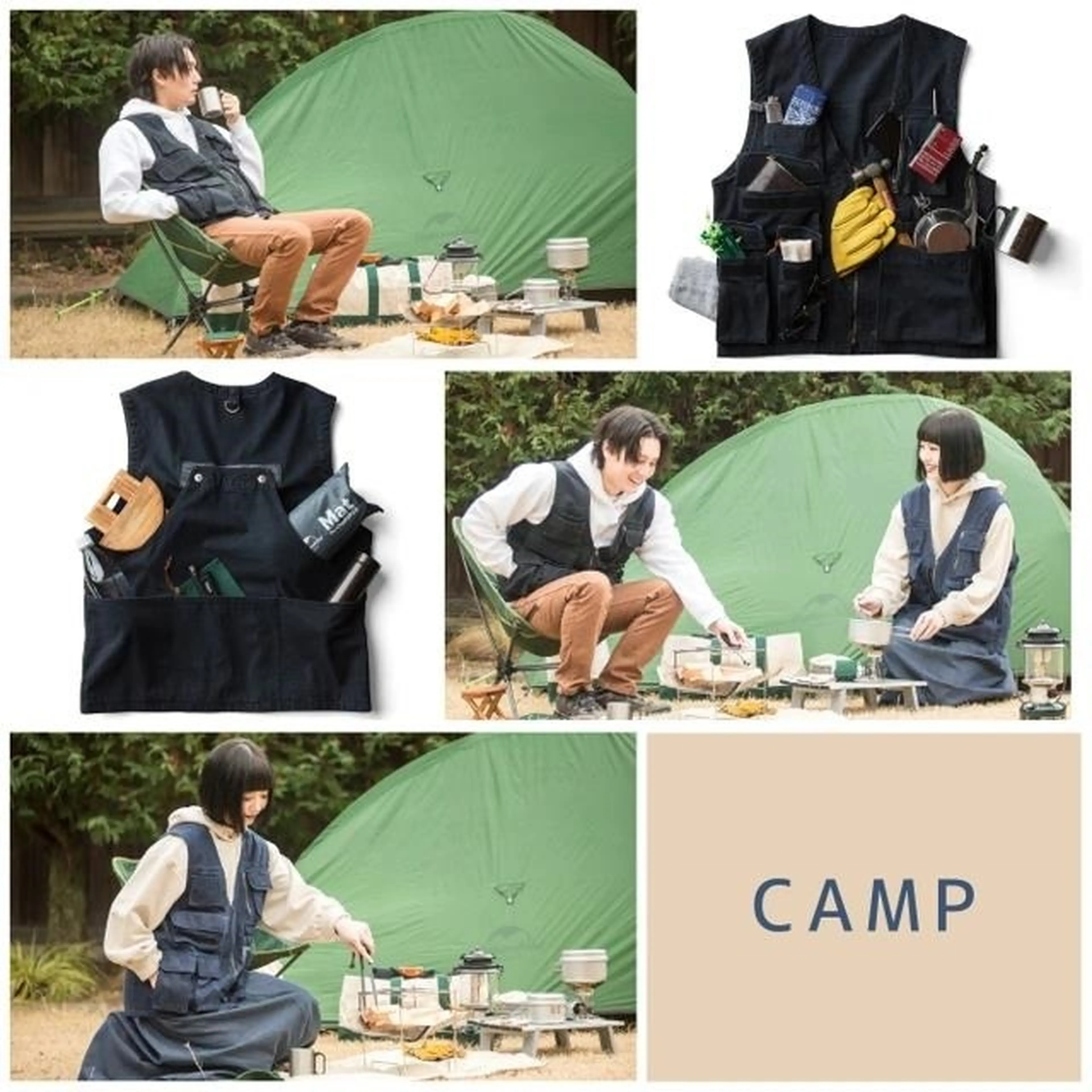 22の収納でキャンプが無敵に！児島発の実力派「デニムベスト」が新登場 