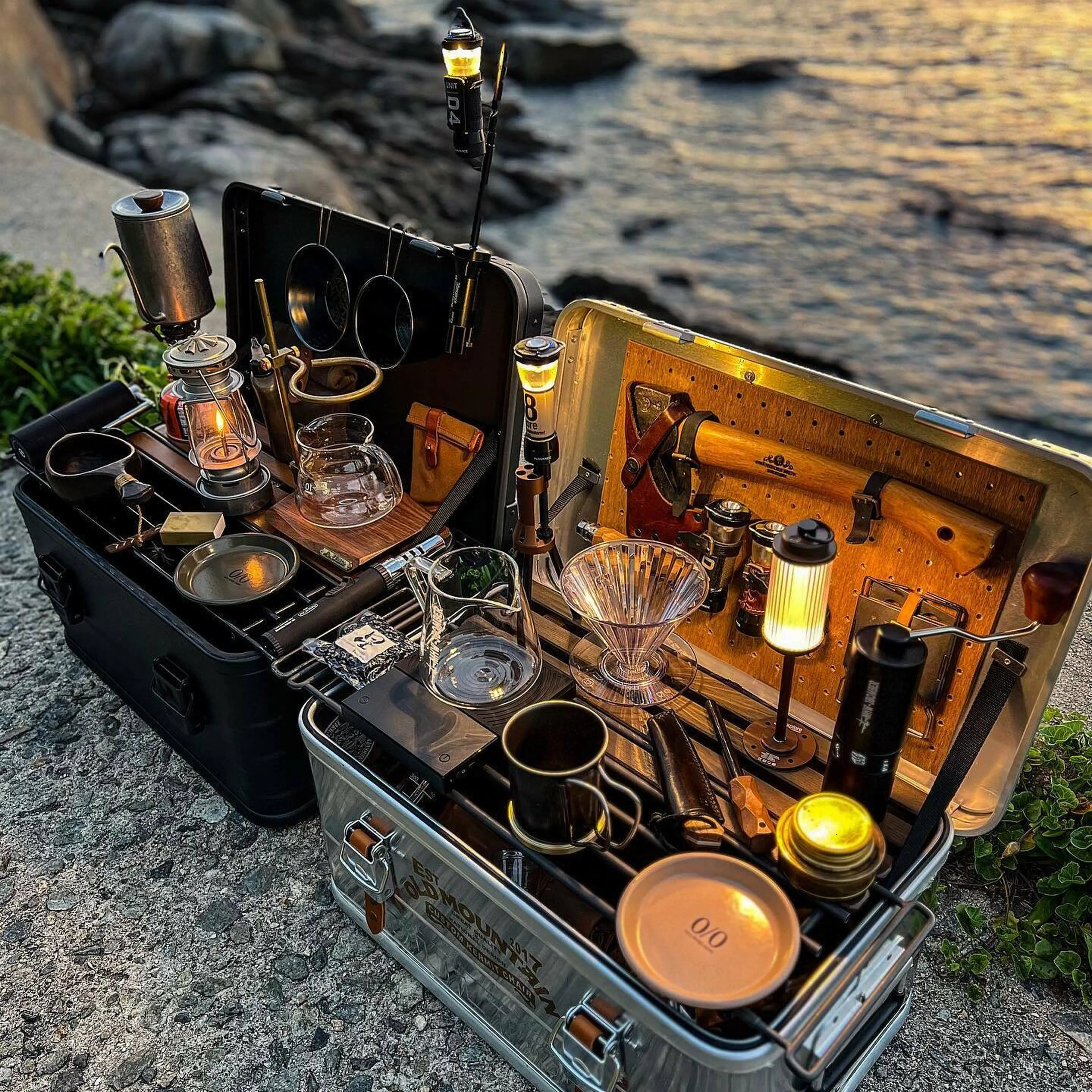 アースカラー アルミコンテナボックス 49L ガレージ収納