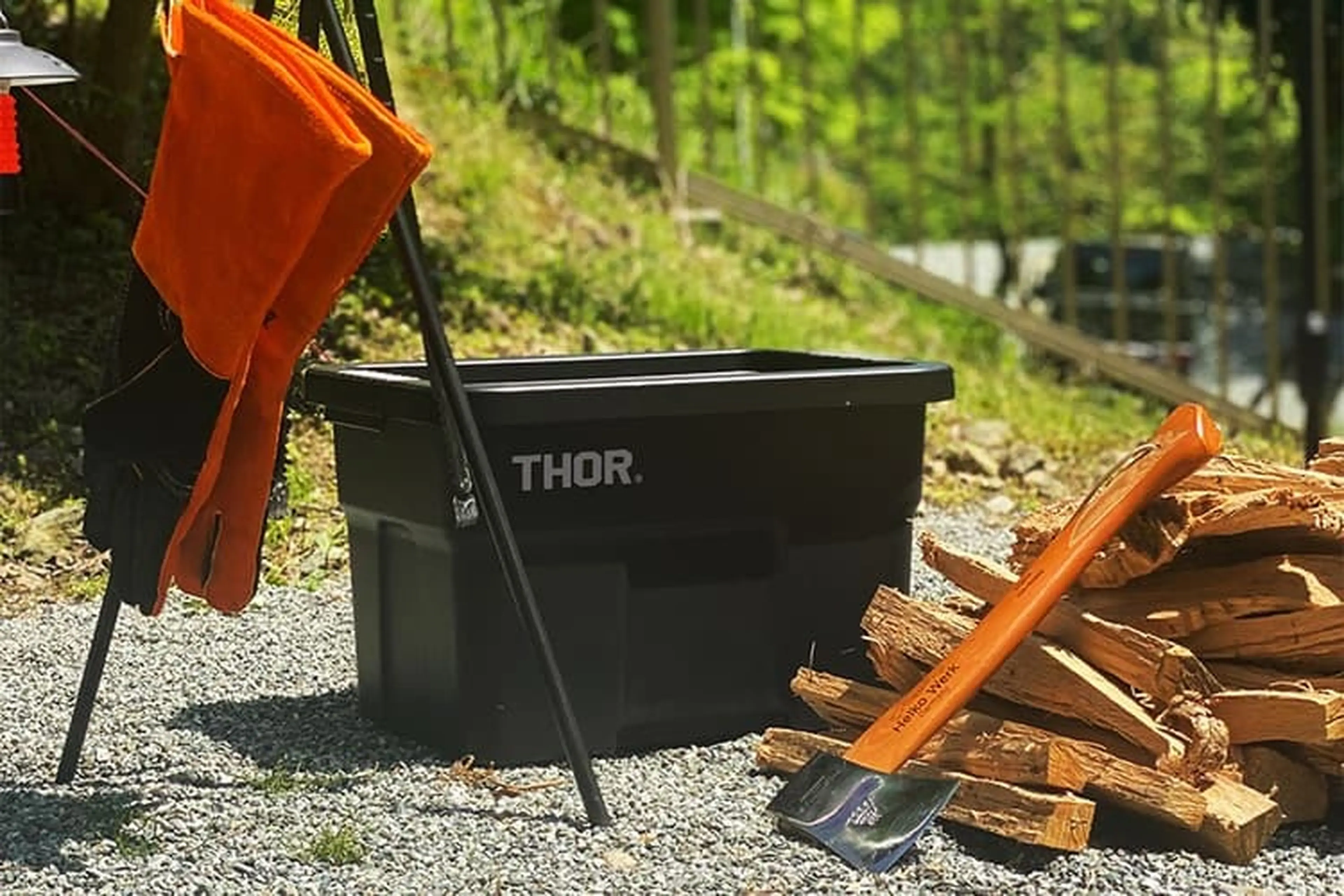 THOR　コンテナBOX　22L  2個セット　ブラック THORラージトート 22L & トップボード セット| 収納コンテナ