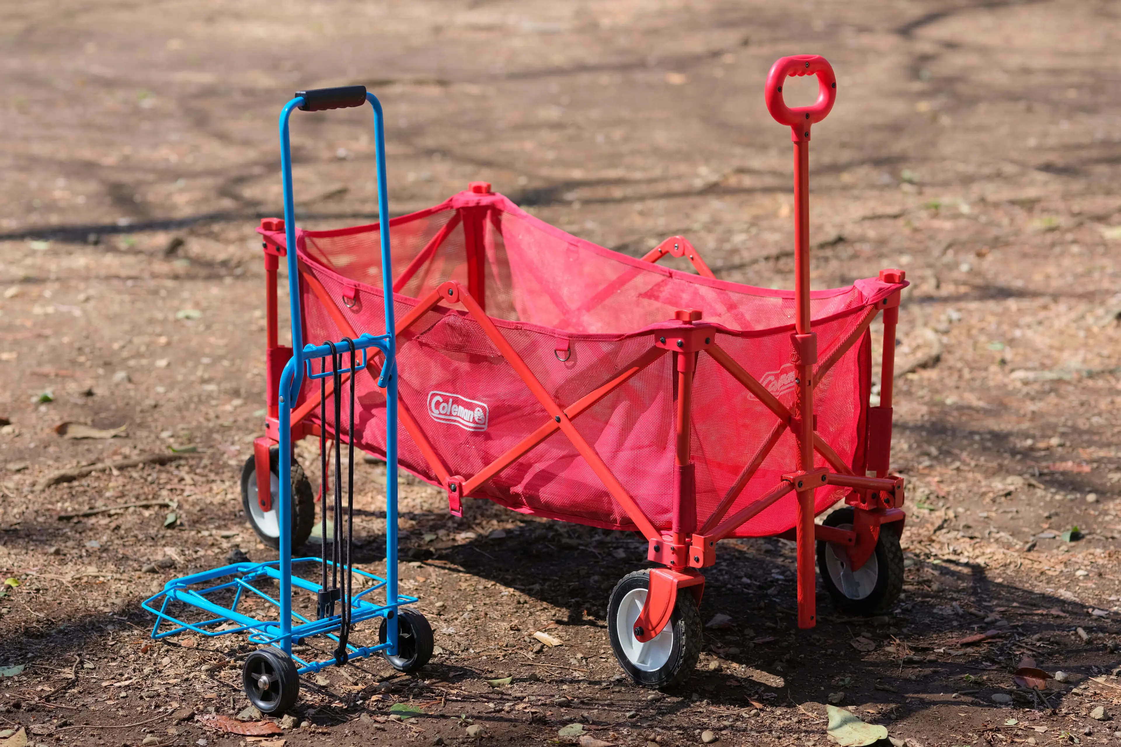 CROTEC WAGON 折りたたみキャリーカート レッド Hill Stone（ヒルストーン） キャリーワゴン アウトドアワゴン レッド キャリーカート 100cm