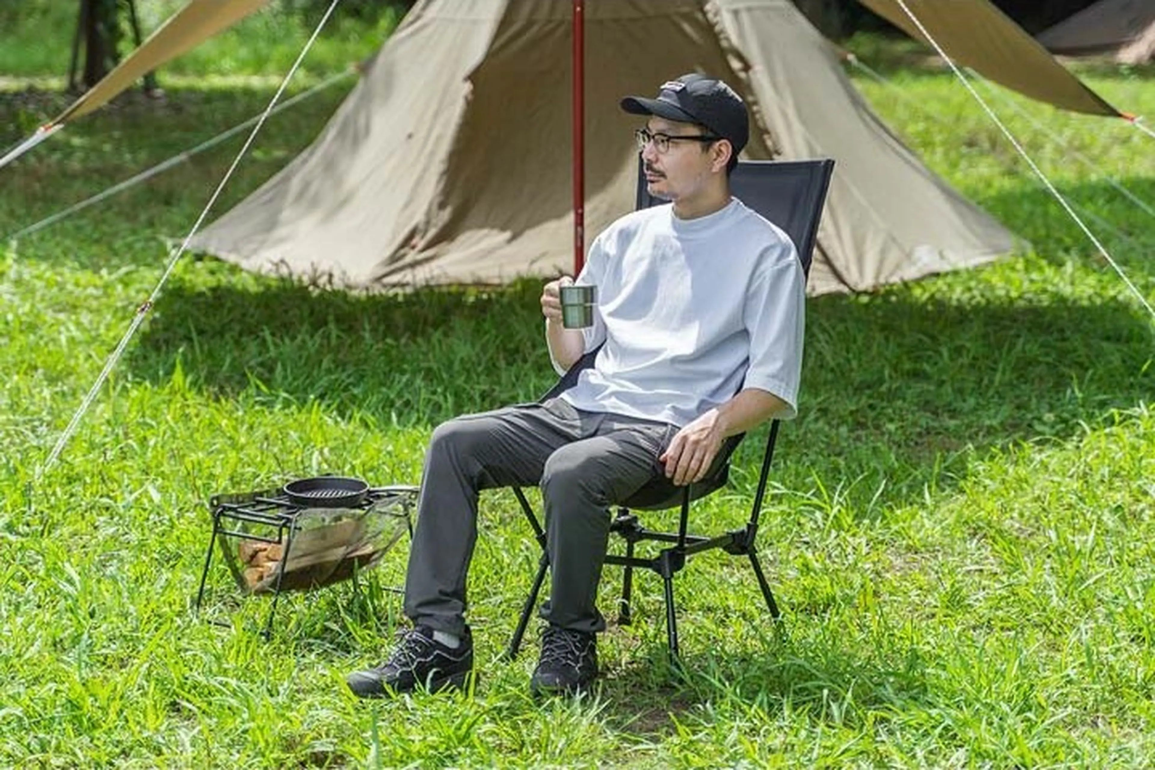 MIKAN ミカン ワックスドキャンバスローバーチェア ハイ カーキ 2024