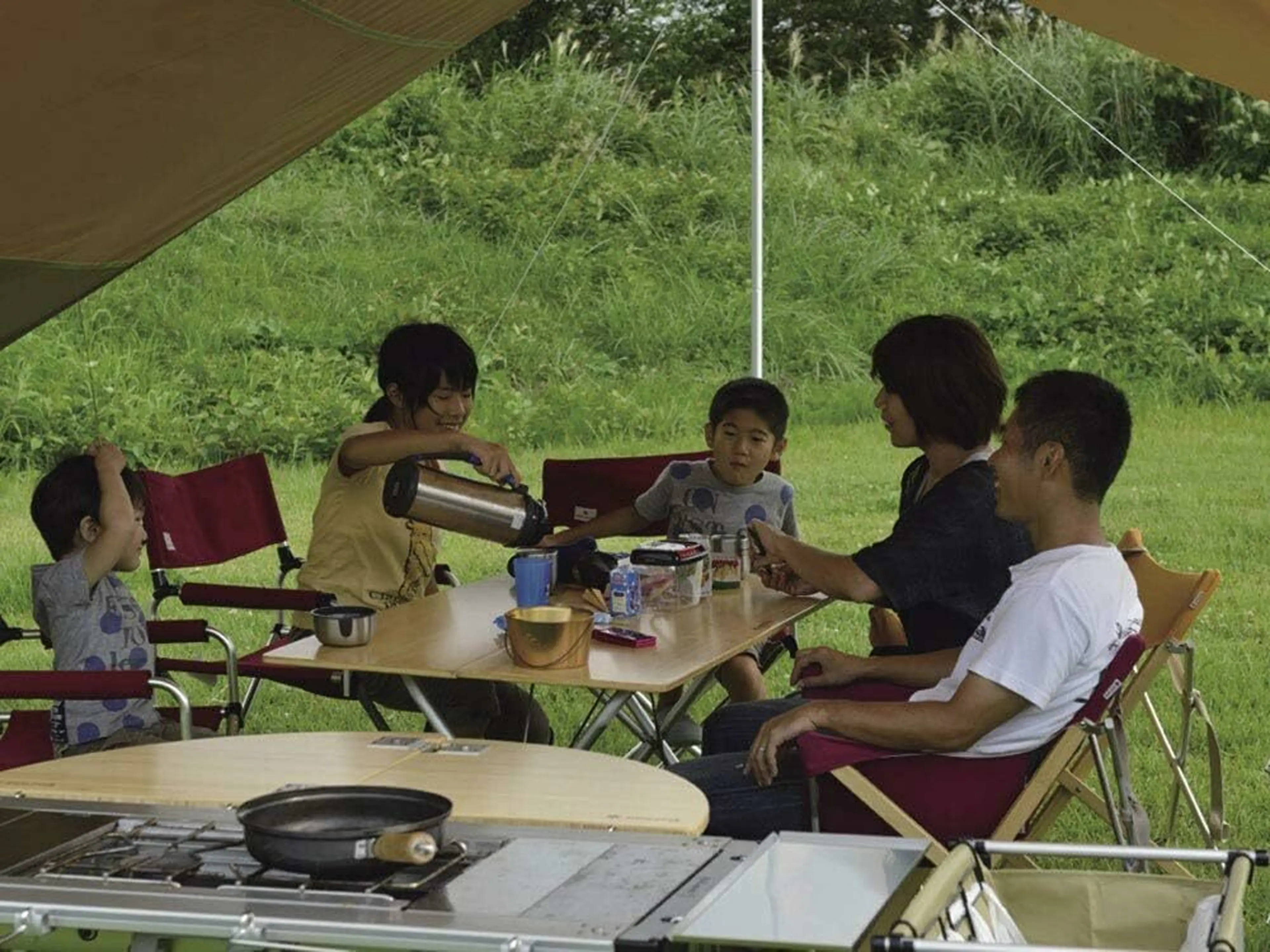 アウトドアテーブル アルバーロ 竹製ラウンドテーブル キャプテン