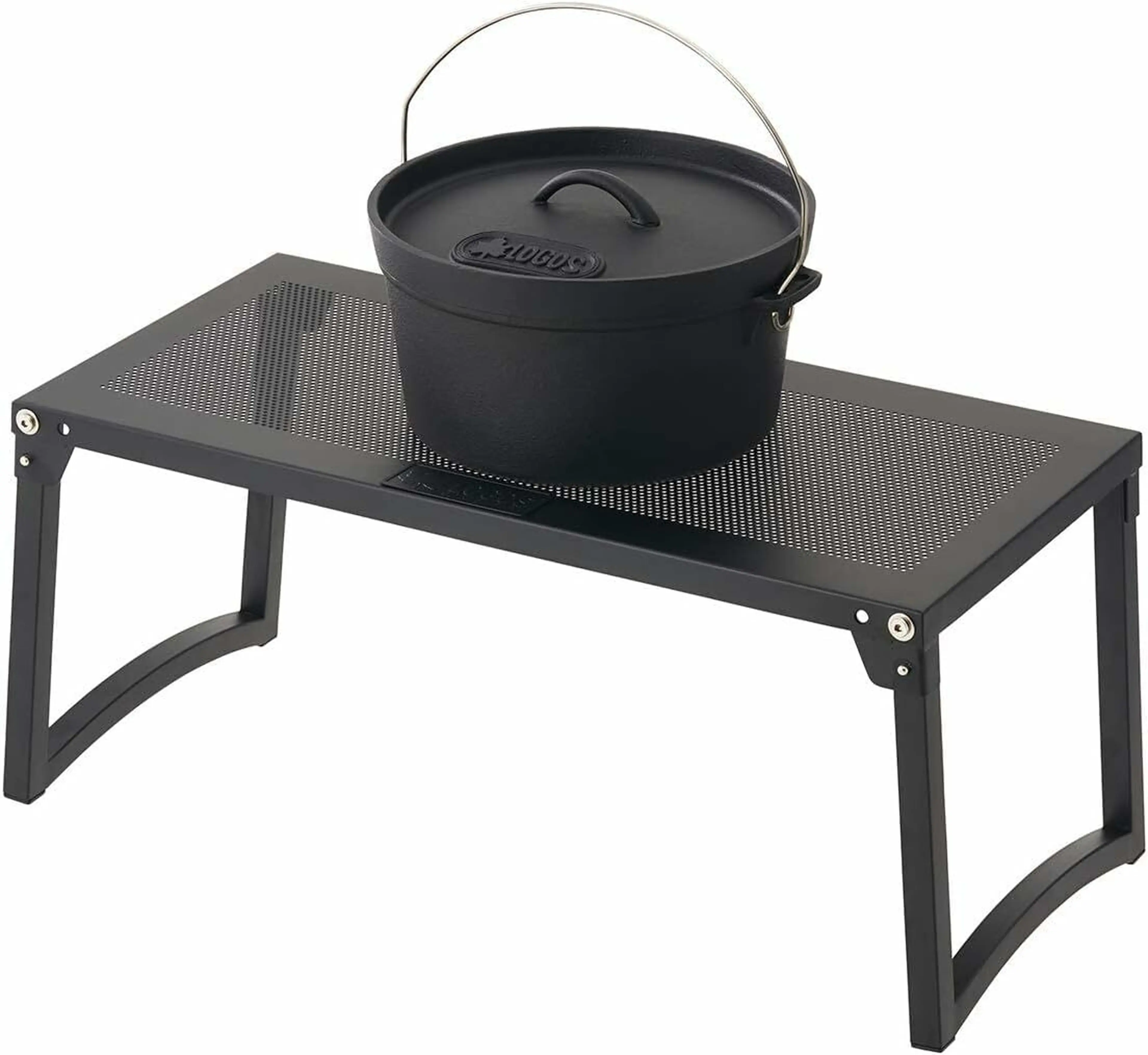 アイアン工房 折りたたみテーブル 黒｜ローテーブル（細板