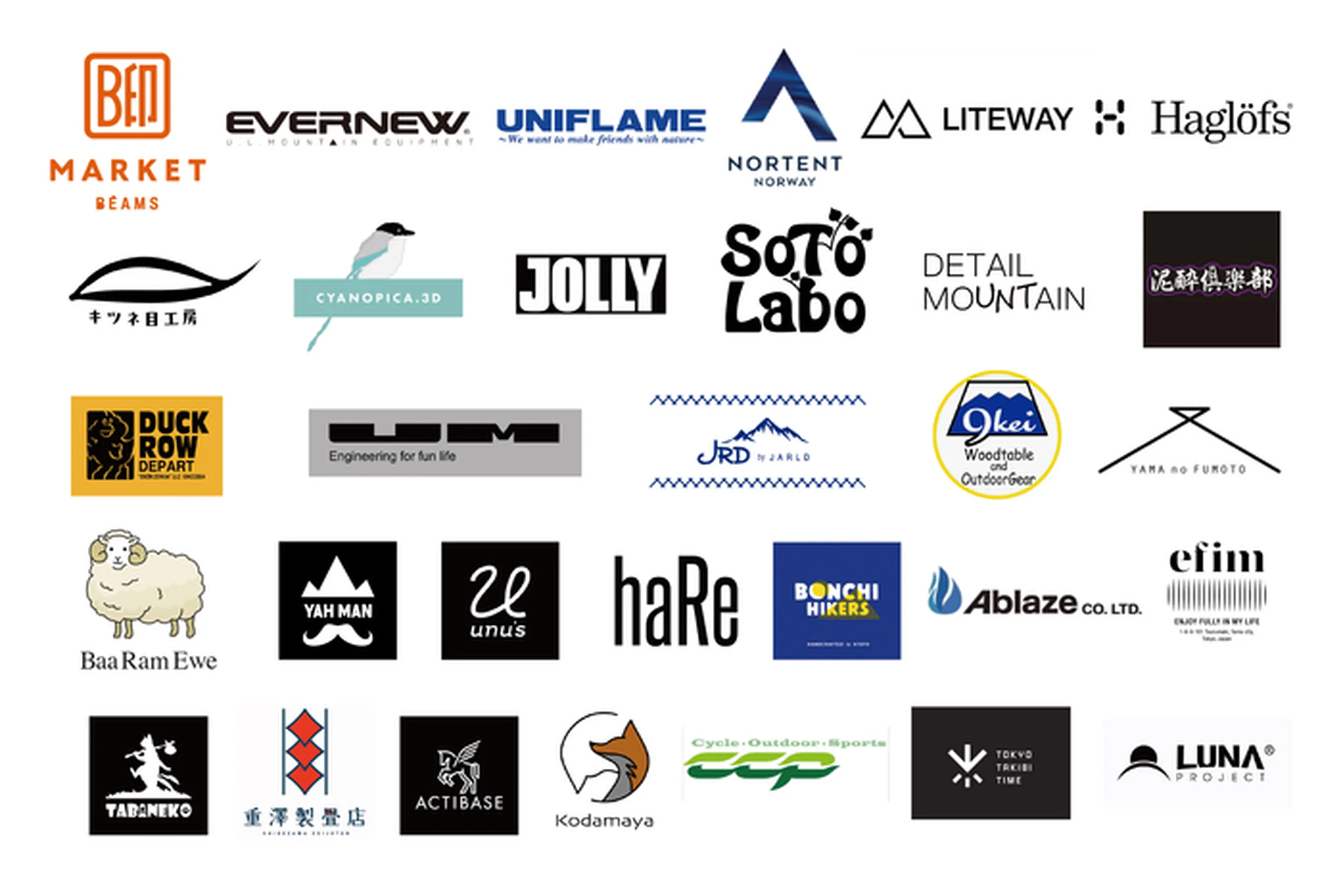 出展ブランド一覧